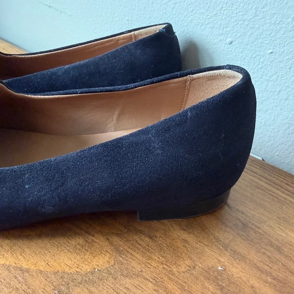 Aquatalia black Suede Loafers Made in Italy Women's 6.5 Flats Shoes